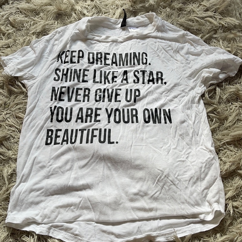 white, printed tee